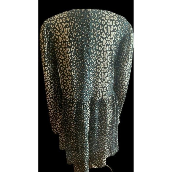 Zara Womens A Line Dress Green/Beige Animal Print Pattern Size Medium - Picture 5 of 9